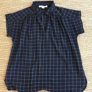 Loyal Hana Black and White Maternity/Nursing Shirt